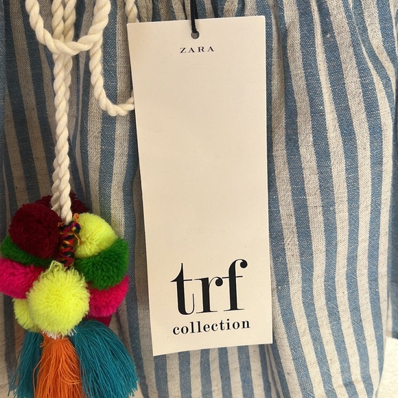 NWT Zara TRF Stripe Top Pom Poms Sz S - Picture 9 of 9